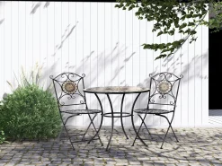 Bistro-Set Mosaik 3-teilig schwarz