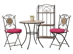 Bistro-Set Mosaik 3-teilig schwarz