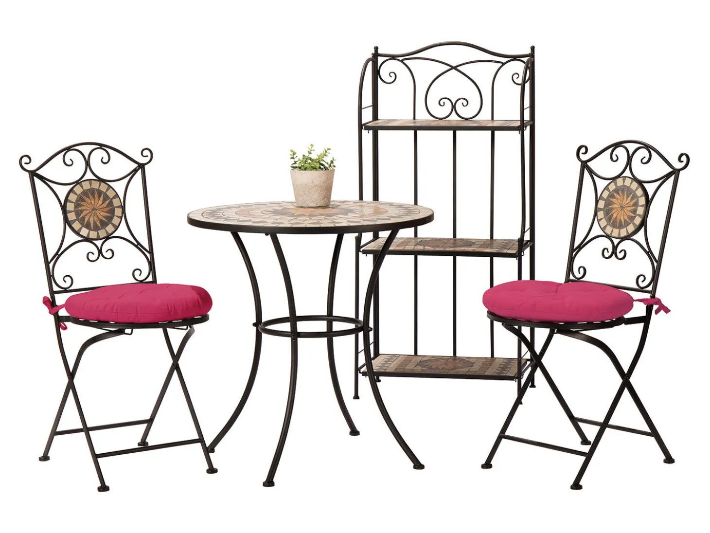 Bistro-Set Mosaik 3-teilig schwarz