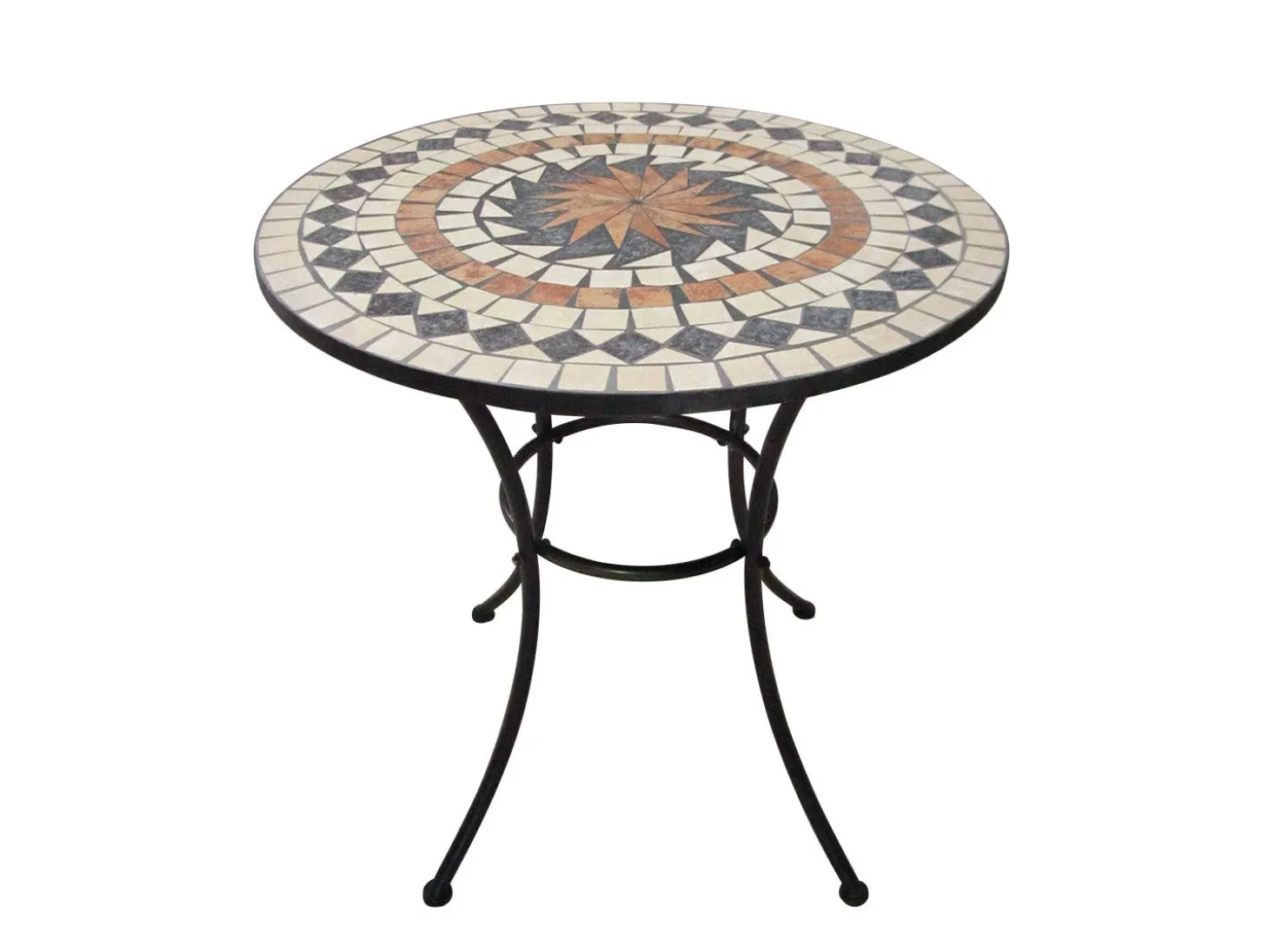 Bistro-Set Mosaik 3-teilig schwarz