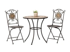 Bistro-Set Mosaik 3-teilig schwarz