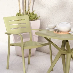 Bistro-Set Orla, aus recyceltem Kunststoff
