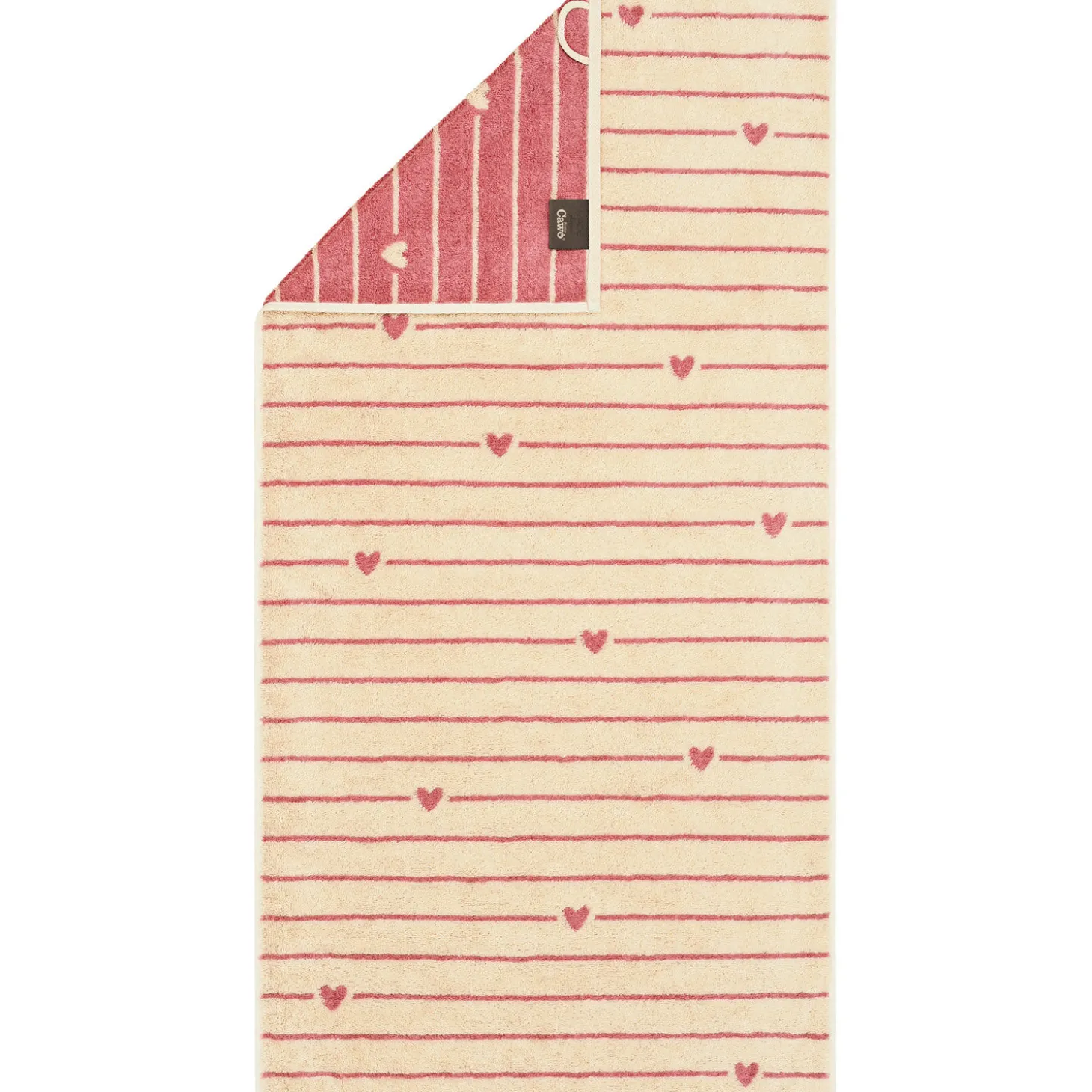Cawö Frottierwäsche Lines & Hearts mit eingewebtem Design