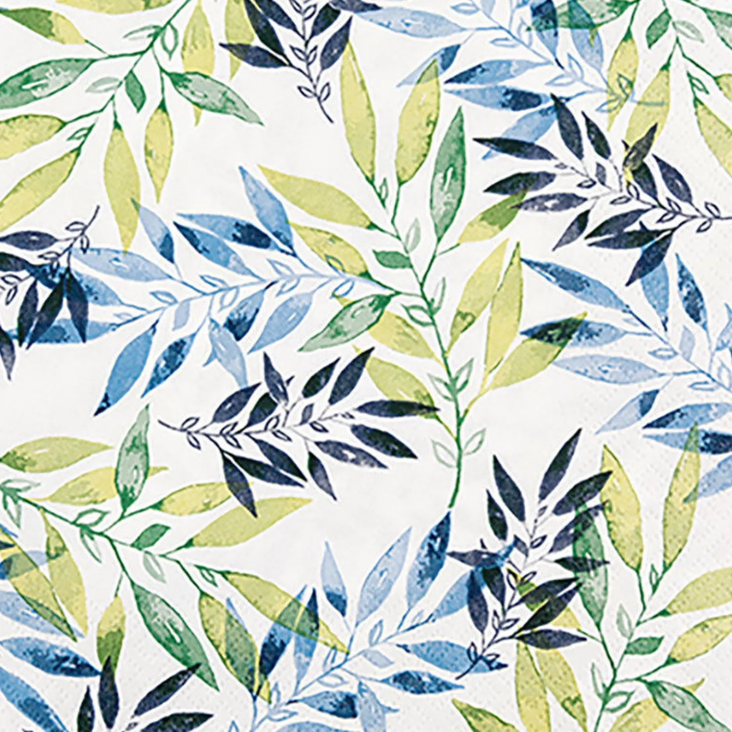 Cocktail-Servietten Watercolour Leafs green