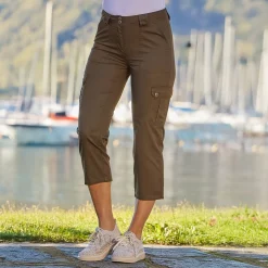 Damen 3/4 Cargohose mit Gurtschlaufen
