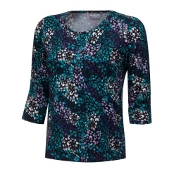 Damen 3/4 Shirt bedruckt mit Viscose-Anteil