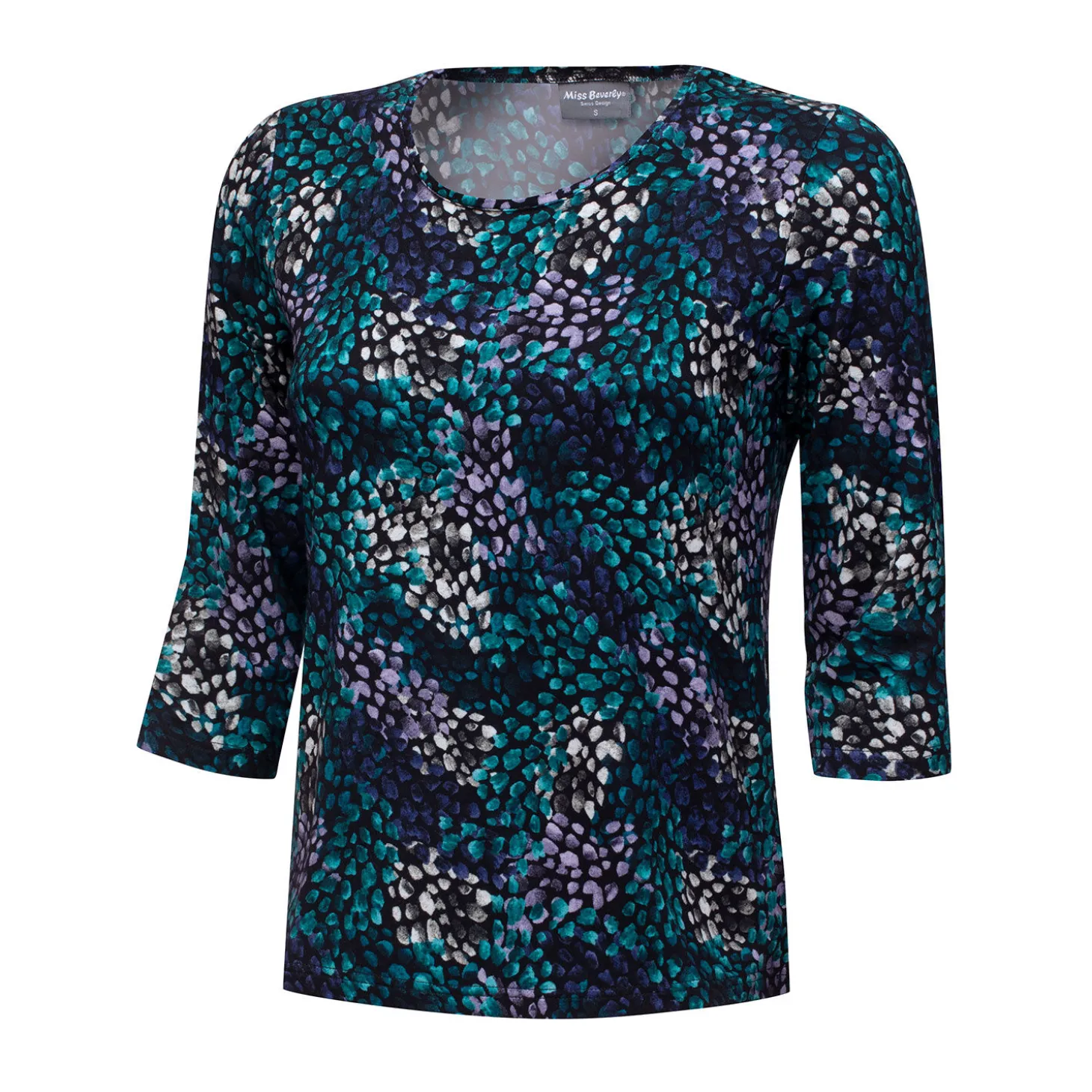 Damen 3/4 Shirt bedruckt mit Viscose-Anteil