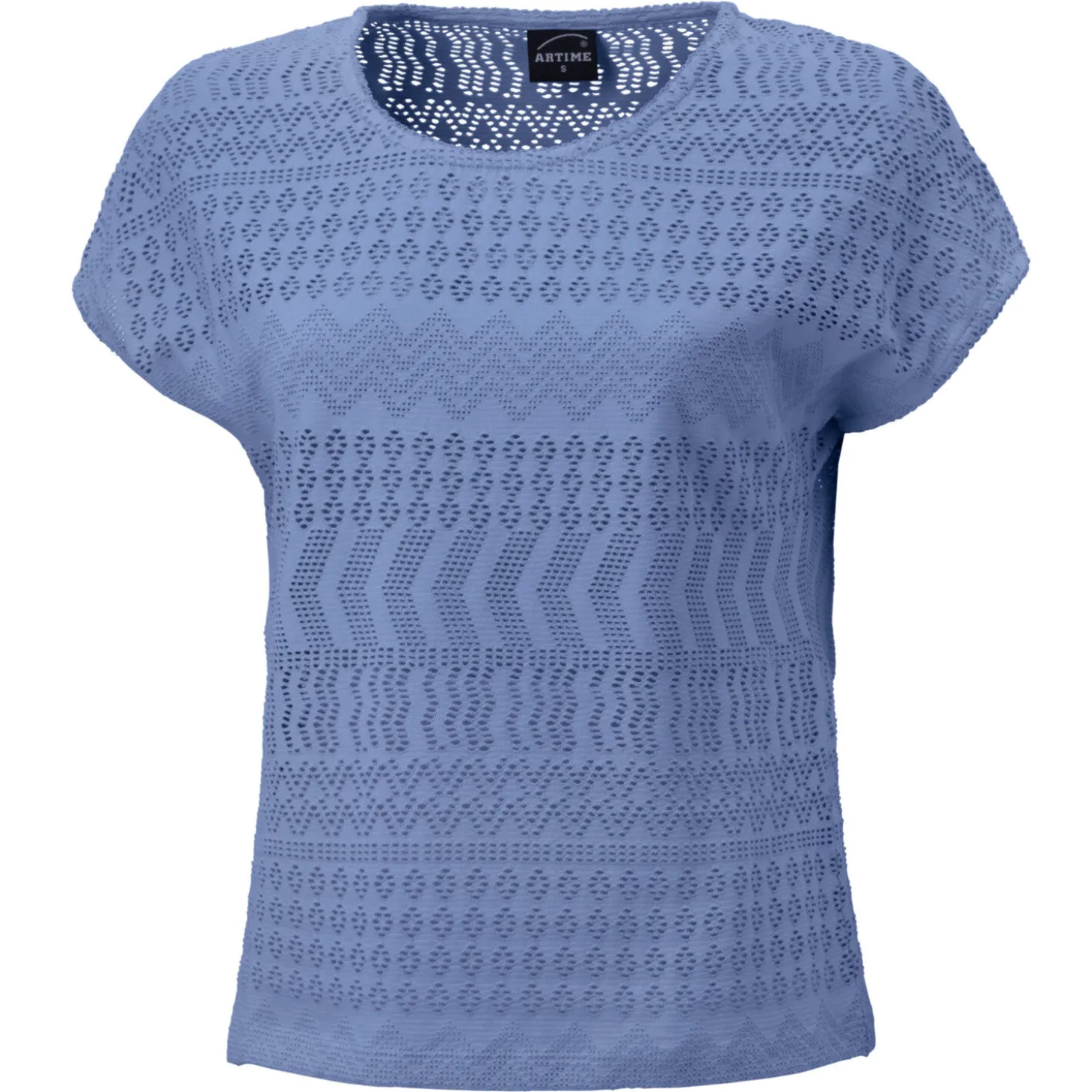 Damen Ajour T-Shirt mit Baumwollanteil