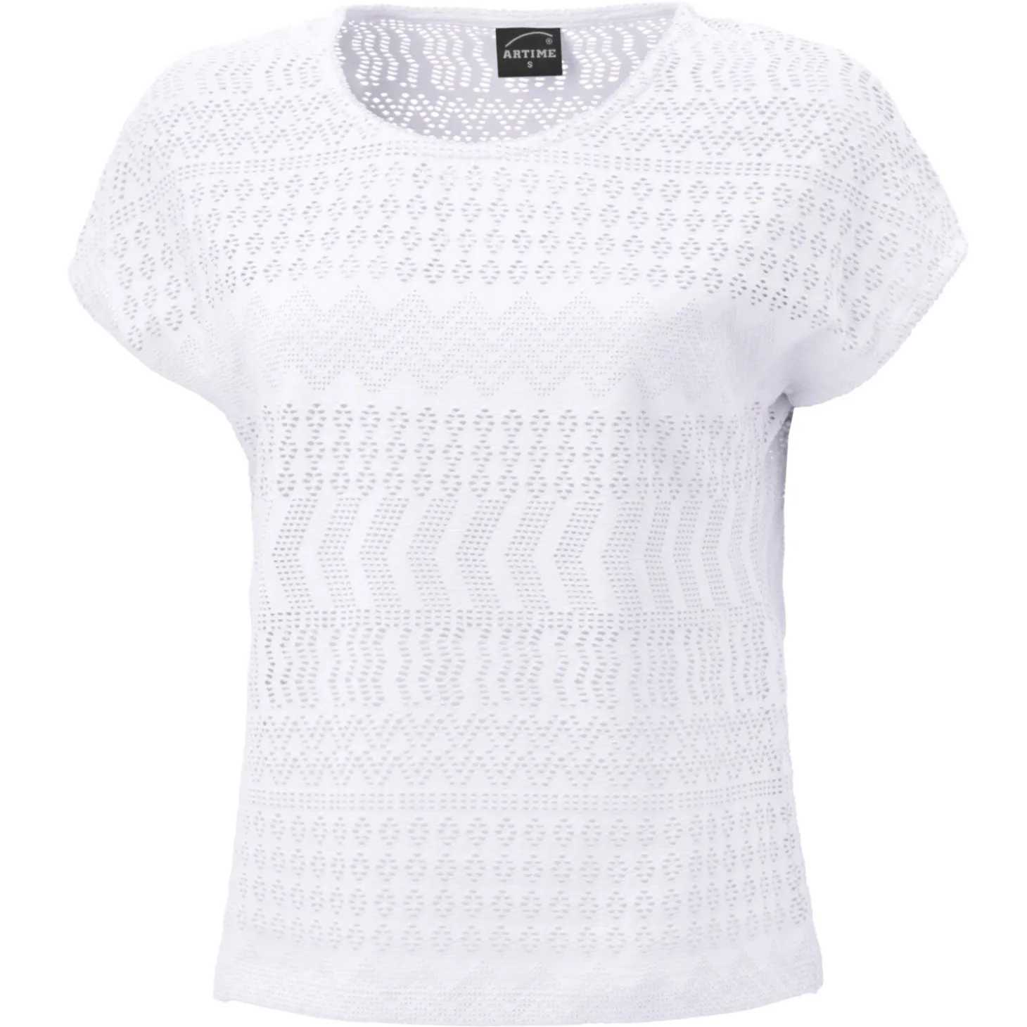 Damen Ajour T-Shirt mit Baumwollanteil