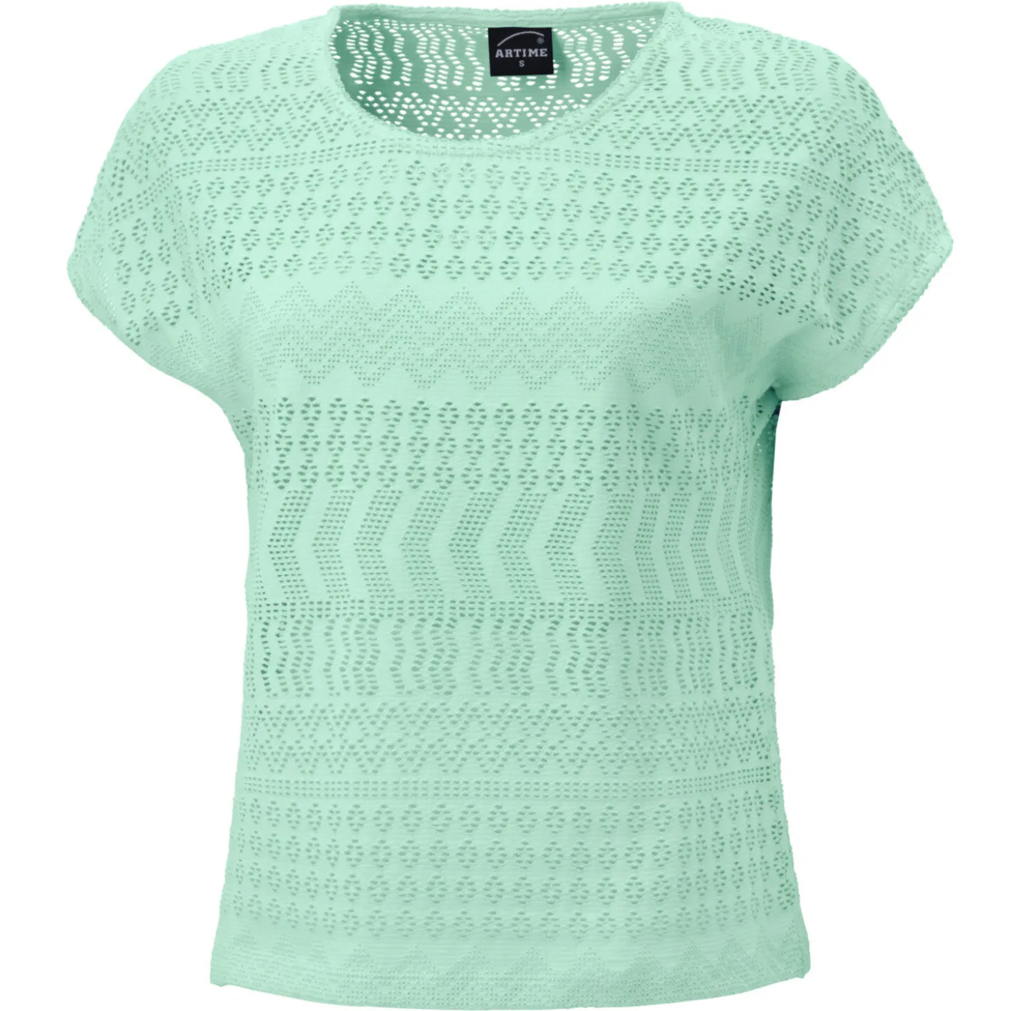 Damen Ajour T-Shirt mit Baumwollanteil