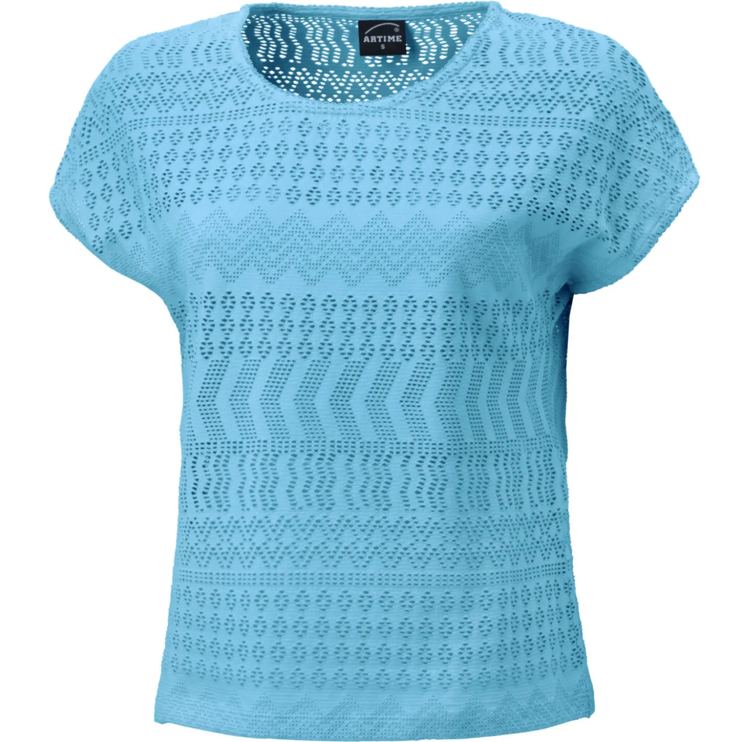 Damen Ajour T-Shirt mit Baumwollanteil