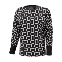 Damen Jaquard Pullover mit geometrischem Muster