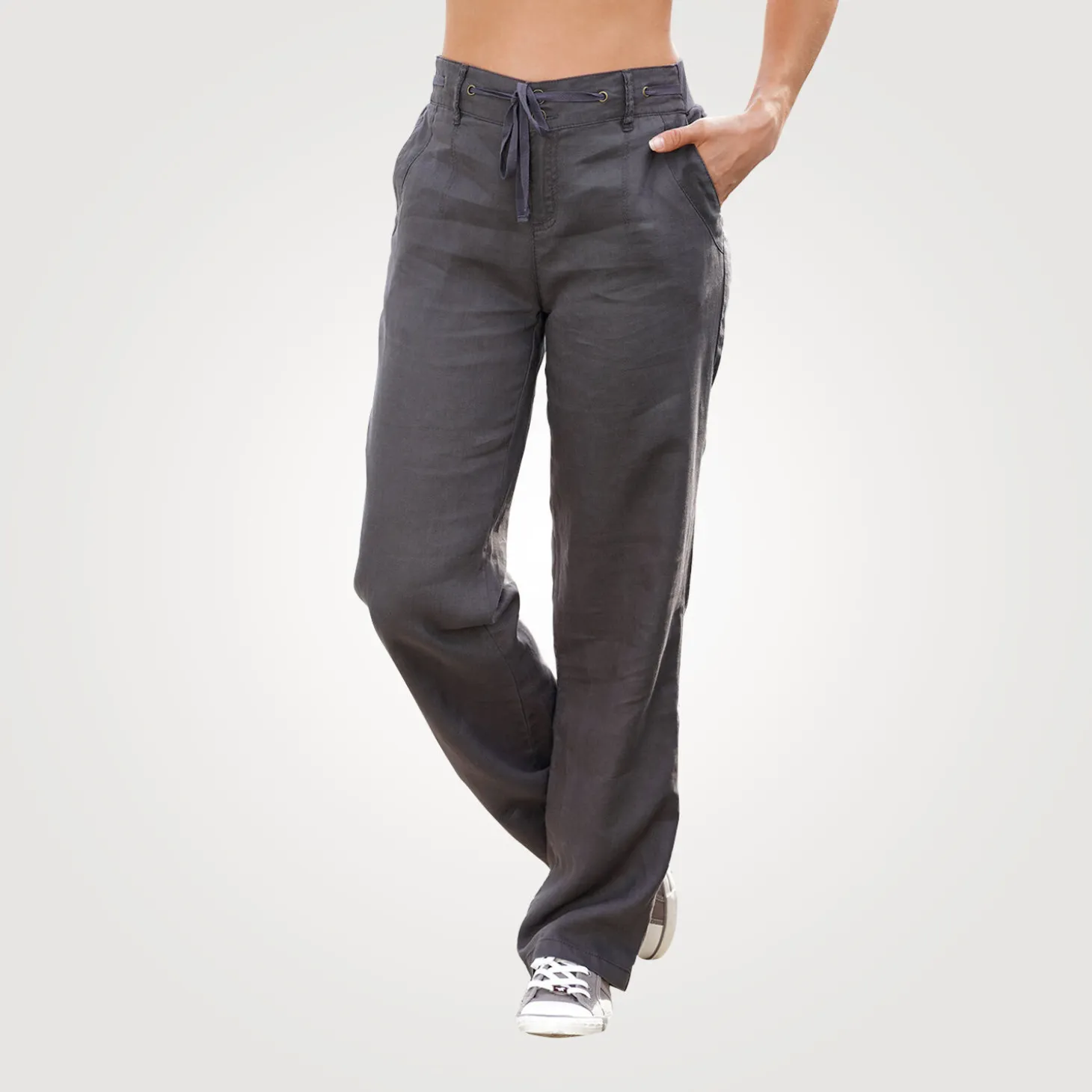 Damen Leinen-Hose mit Taschen