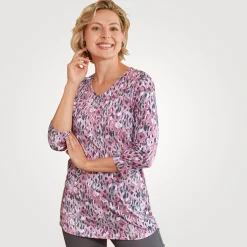 Damen Longshirt Allover-Print mit Modal