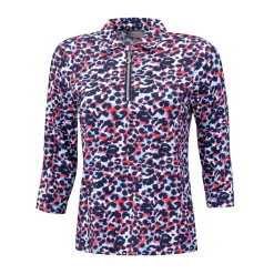 Damen Poloshirt mit Allover-Print