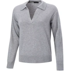 Damen Pullover mit Polokragen