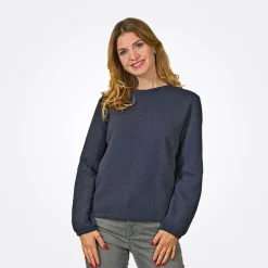 Damen Sweatshirt mit Zickzack-Struktur