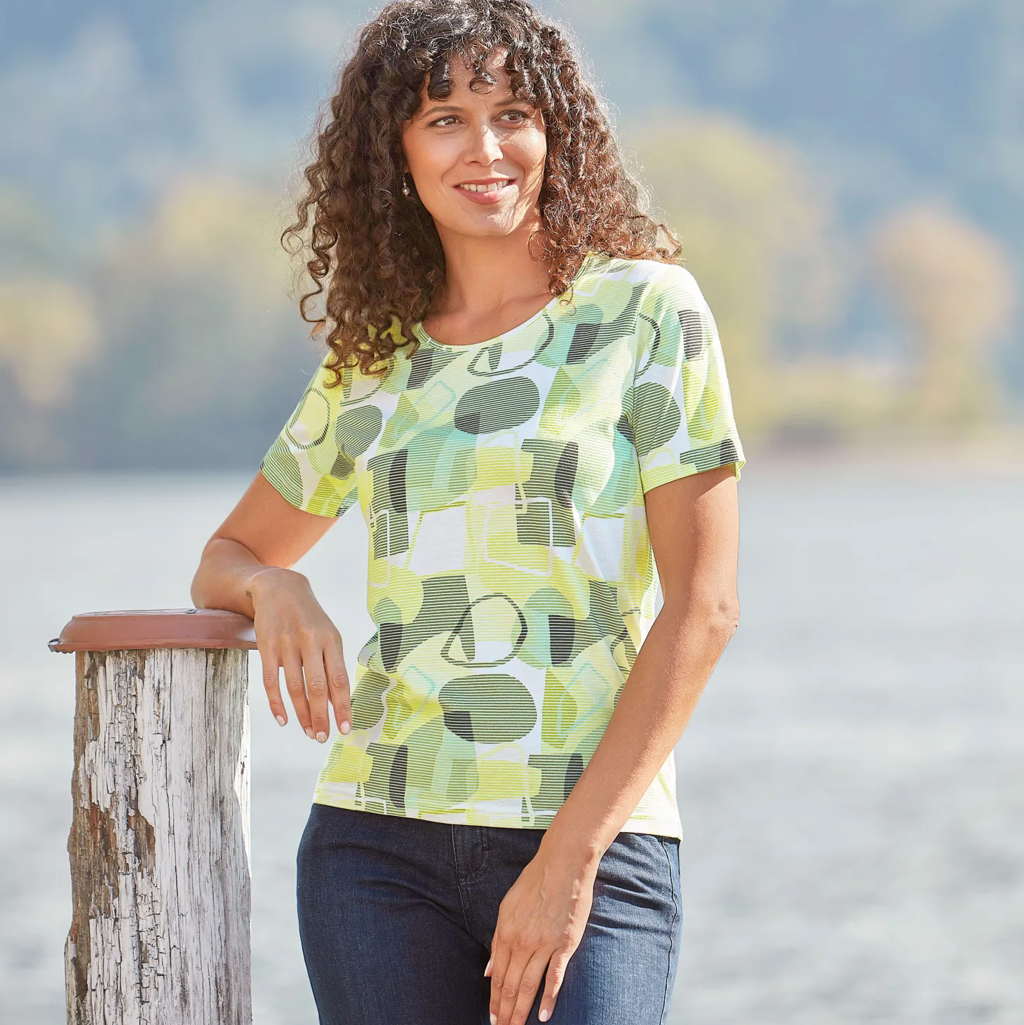 Damen T-Shirt bedruckt Baumwolle und Modal