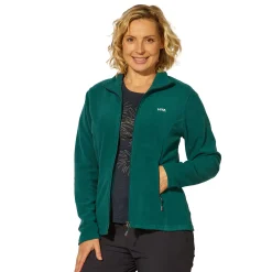 Damen-Fleecejacke uni mit Stehkragen