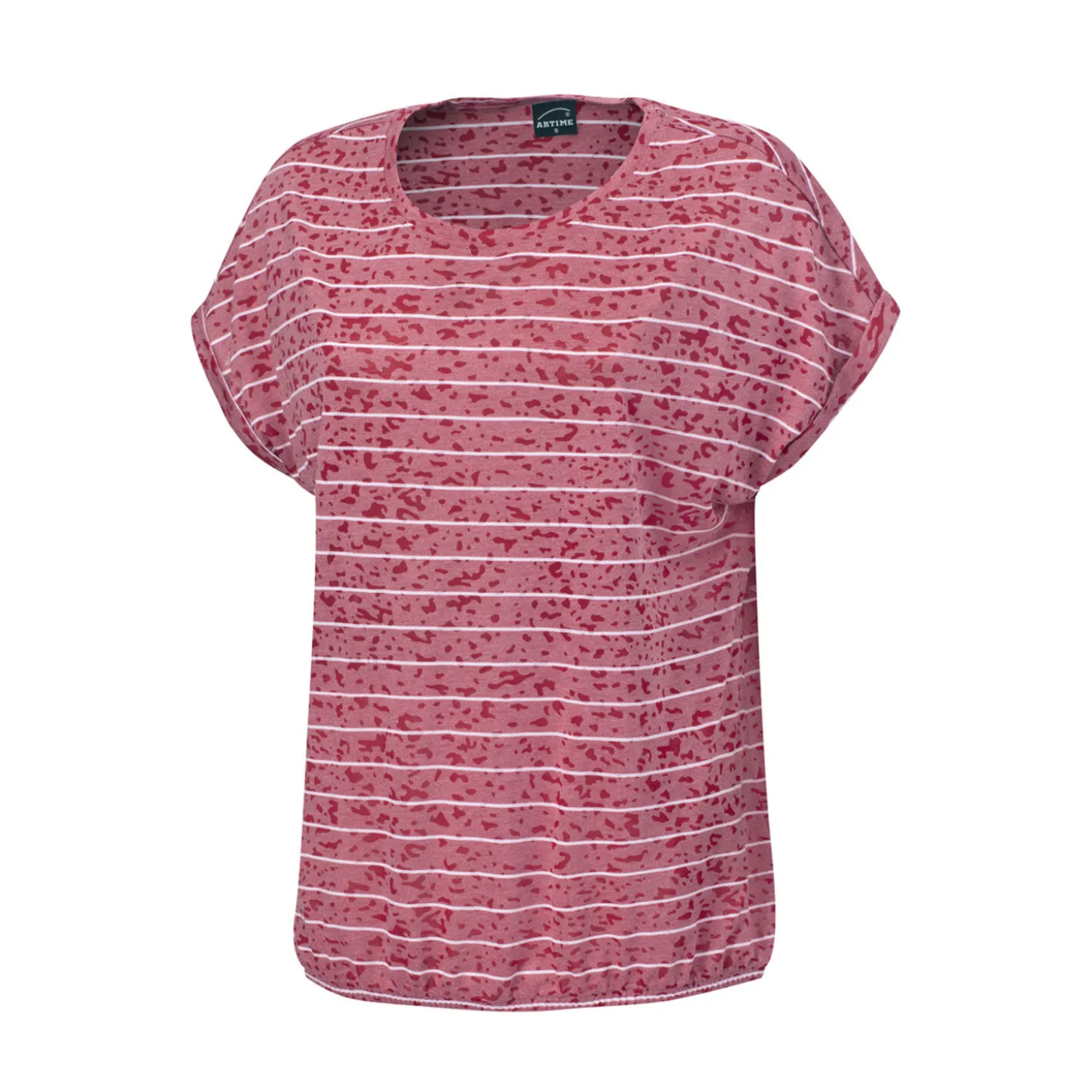 Damen-T-Shirt in Burnout-Optik und mit Streifen