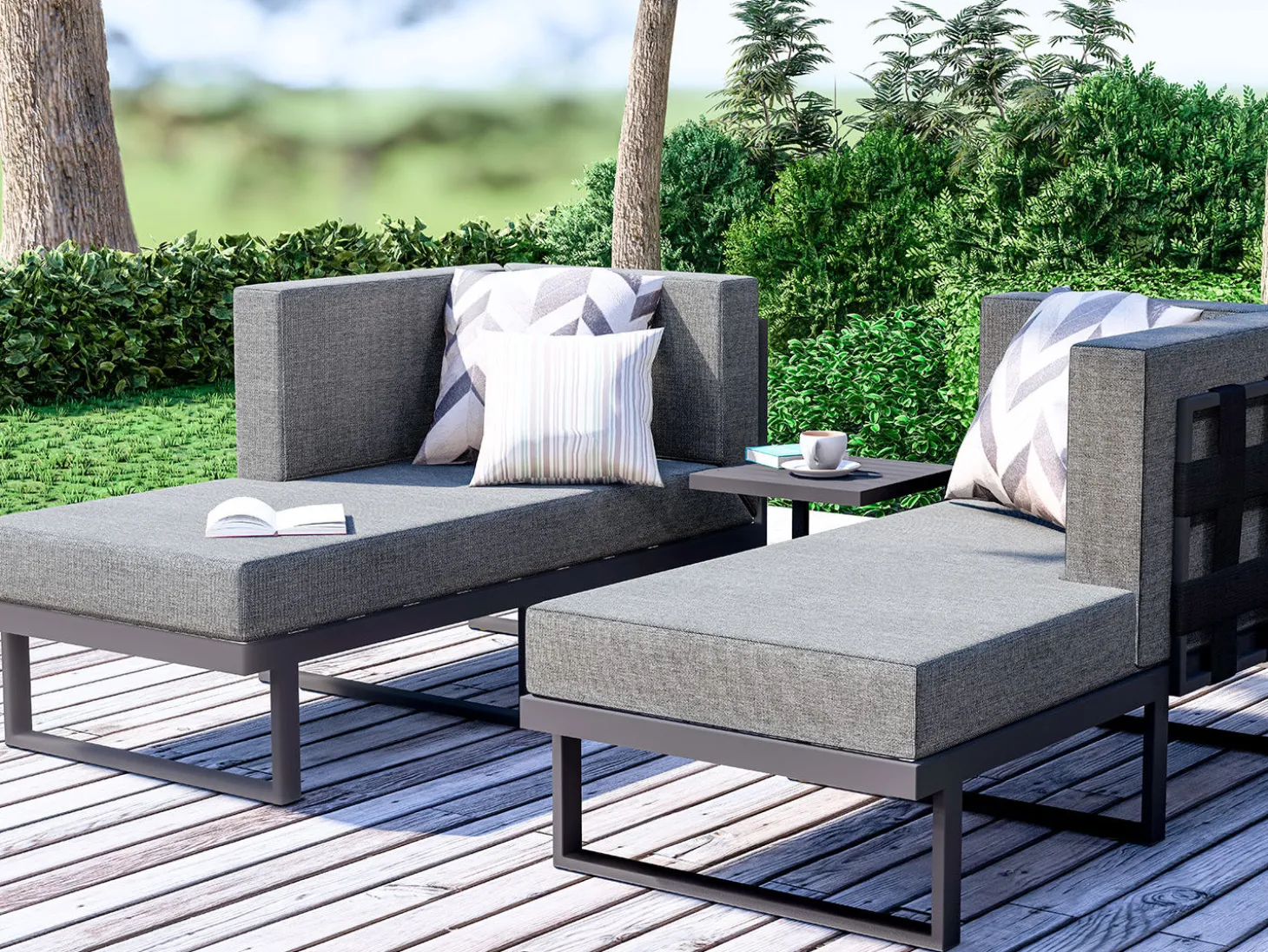 Daybed Sarah 2 Loveaseats mit Beistelltisch