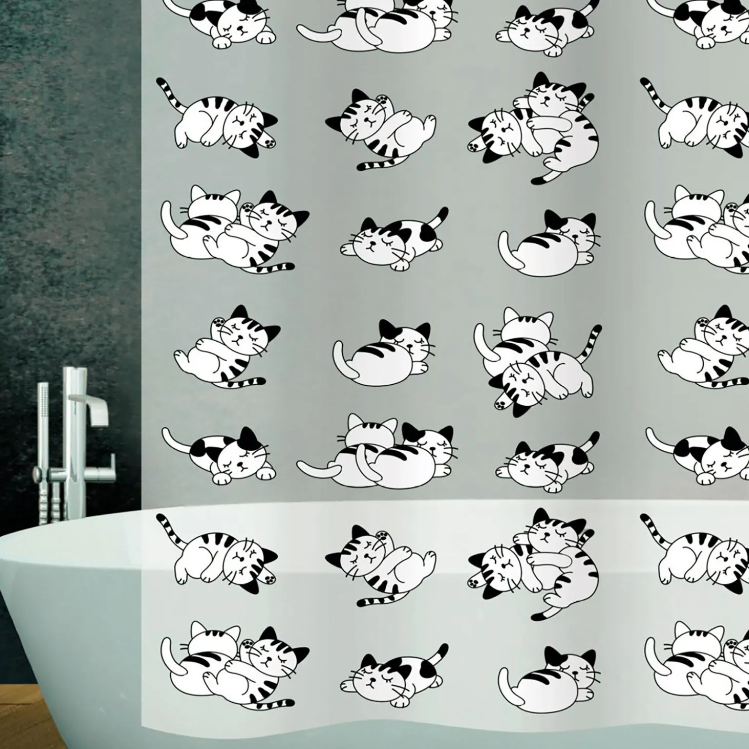 diaqua Duschvorhang Cat PEVA im Katzen-Design
