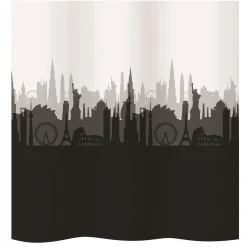 diaqua Duschvorhang Textil City weiss-schwarz