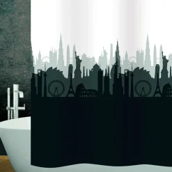 diaqua Duschvorhang Textil City weiss-schwarz