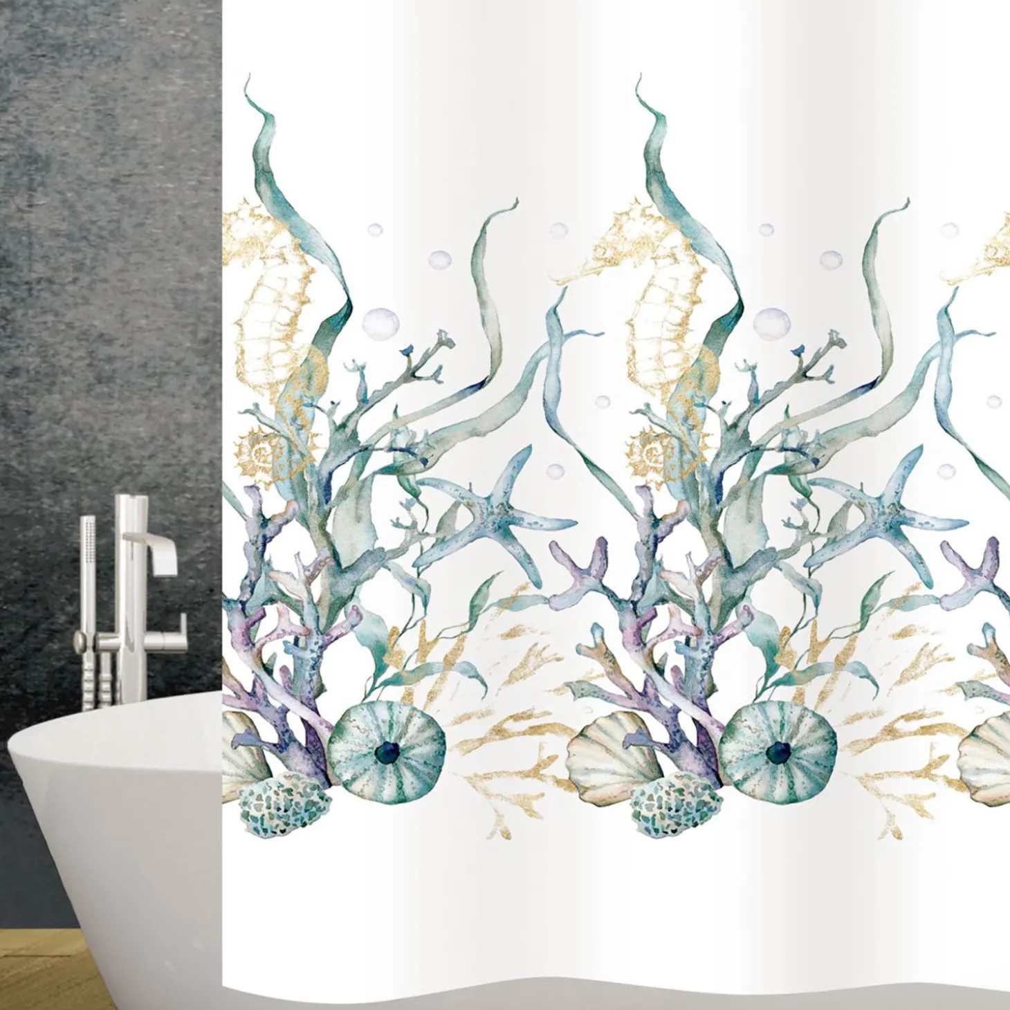 diaqua Ökologischer Duschvorhang Textil Marina