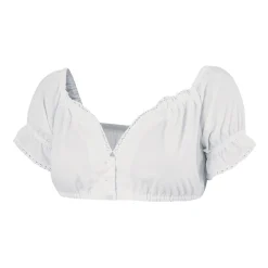 Dirndlbluse schulterfrei weiss mit Spitze