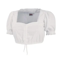 Dirndlbluse weiss kurzarm mit Spitze