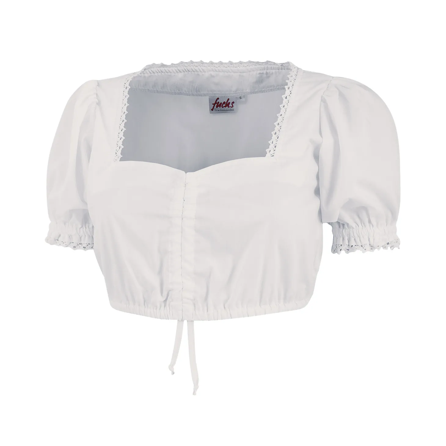 Dirndlbluse weiss kurzarm mit Spitze