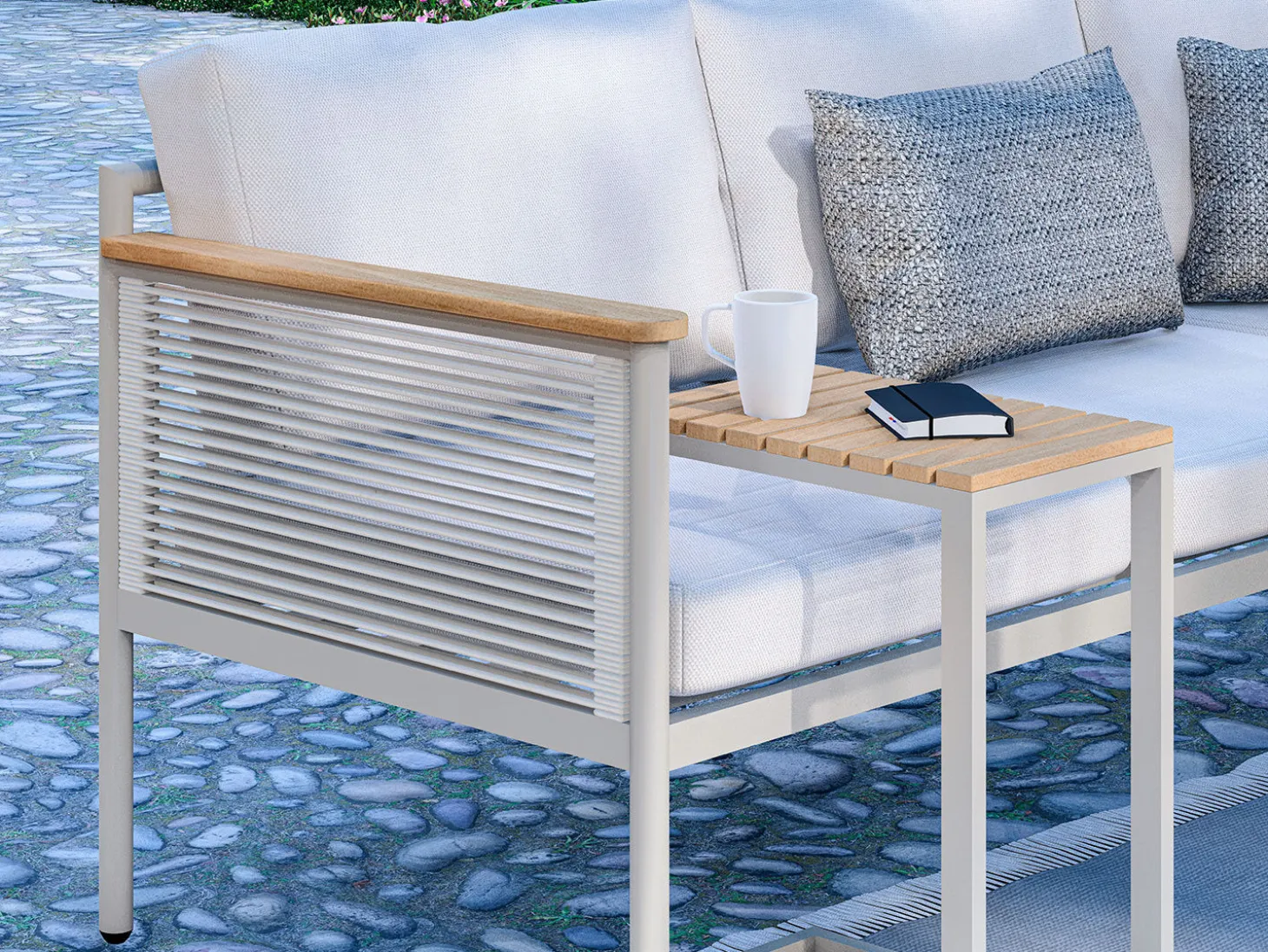 Eck-Lounge Hanna mit Lounge-Tisch