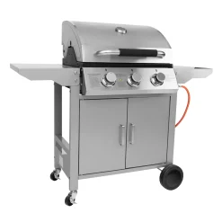 Edelstahl Gasgrill mit 3 Brennern