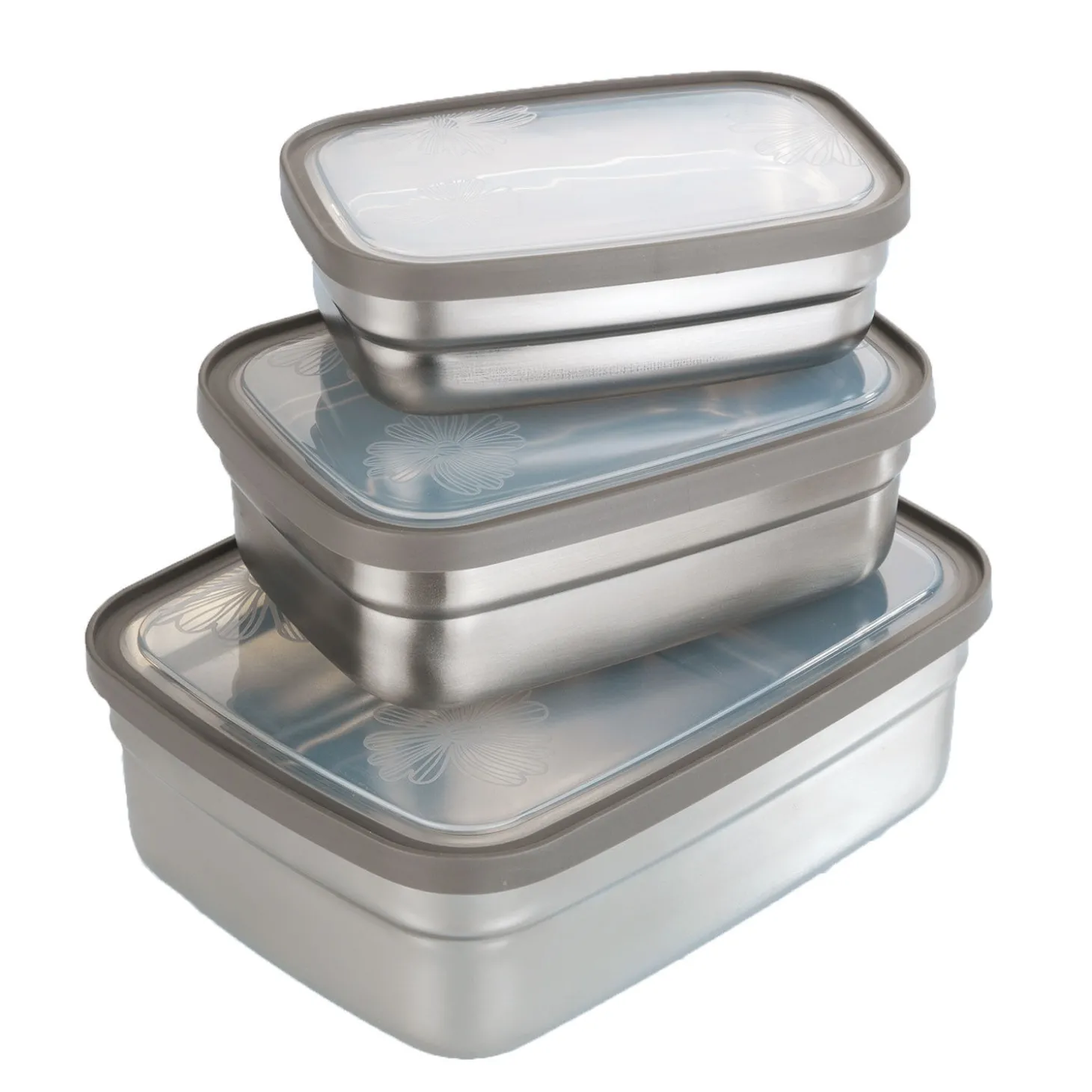 Edelstahl Lunch- und Aufbewahrungsboxen 3er-Set