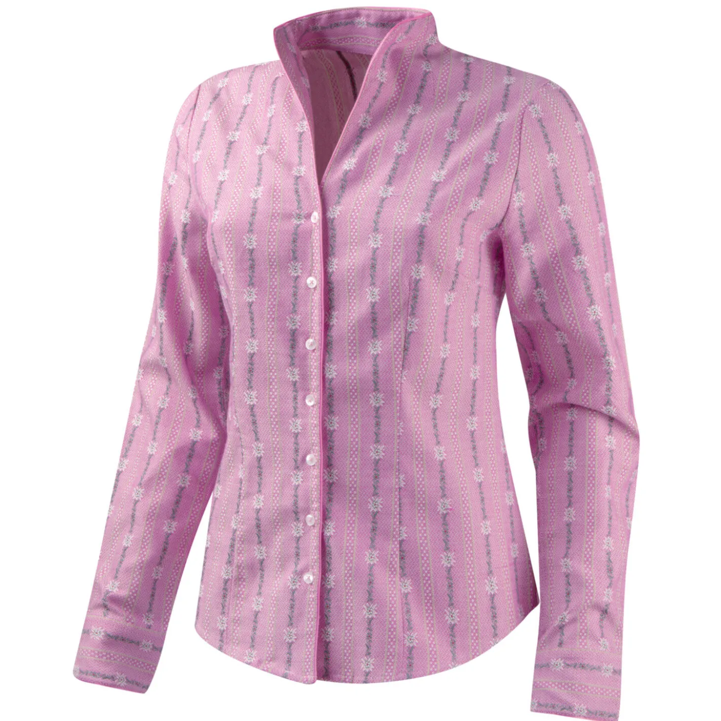 Edelweiss Bluse mit Kelch Kragen
