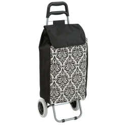 Einkaufstrolley schwarz-weiss mit Ornamentmuster