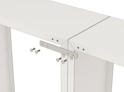 2er-Set Verbindungsstücke für Kaminholzregal Modular, Metall Naturrost