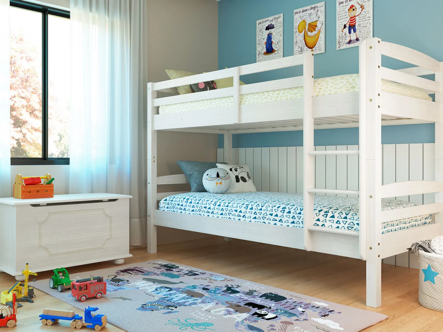 Etagenbett aus Massivholz