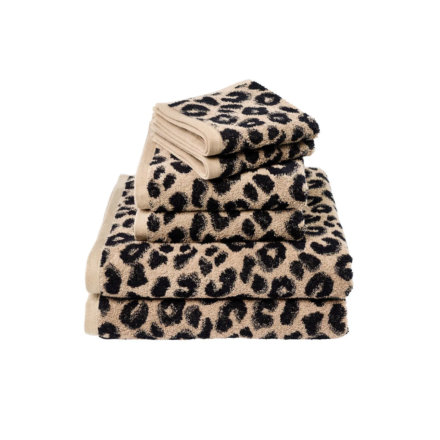 Frottierwäsche mit Leopardenmuster