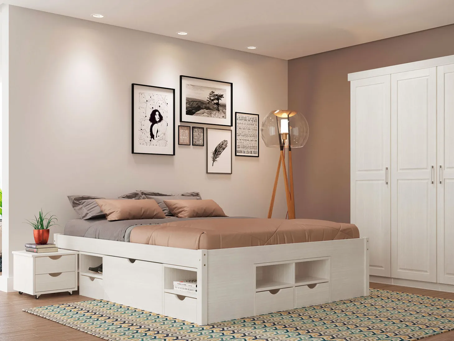 Funktionsbett TOM mit viel Stauraum