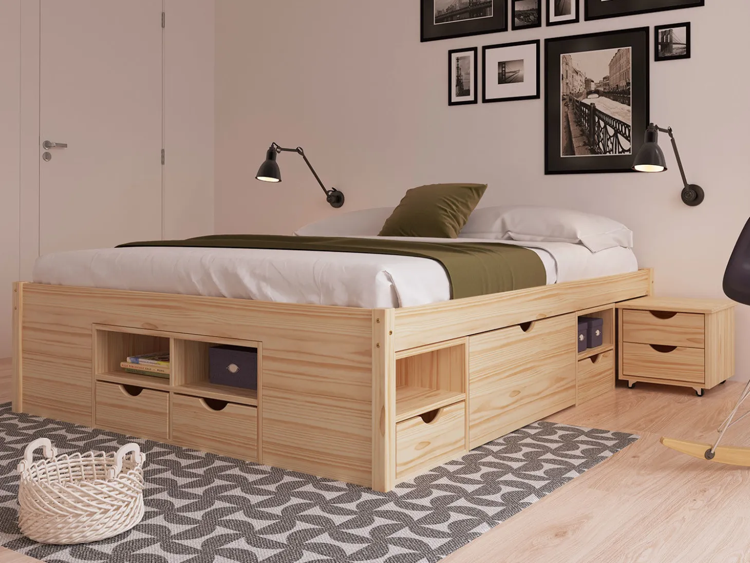 Funktionsbett TOM mit viel Stauraum
