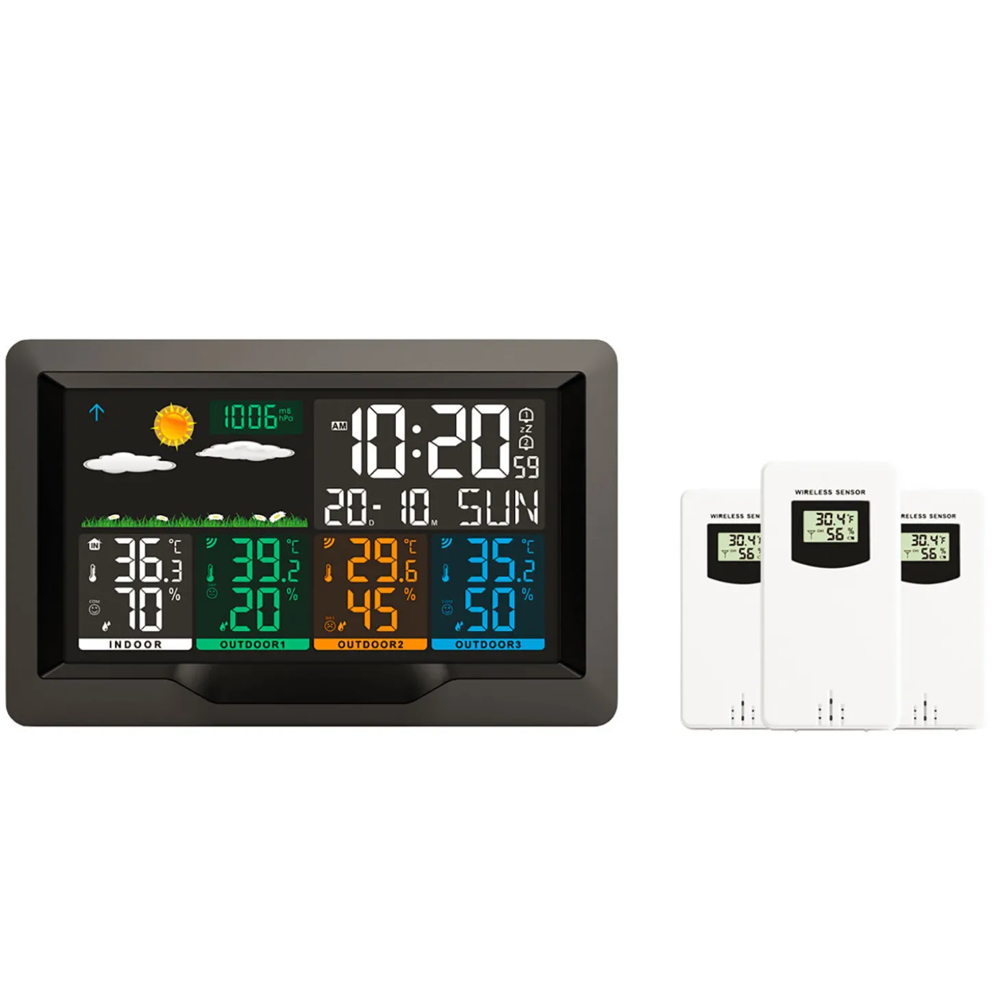 Funk-Wetterstation mit 3 Sensoren