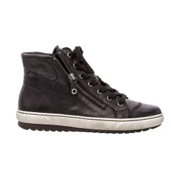 Gabor Mid Cut Sneaker für Damen aus gefettetem Glattleder