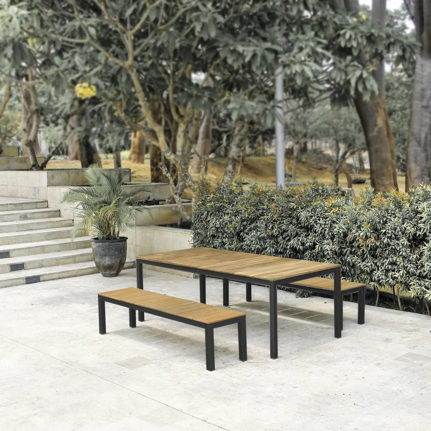 Gartenbank Teakholz massiv