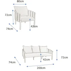 Gartenlounge Nice, 3-teilig