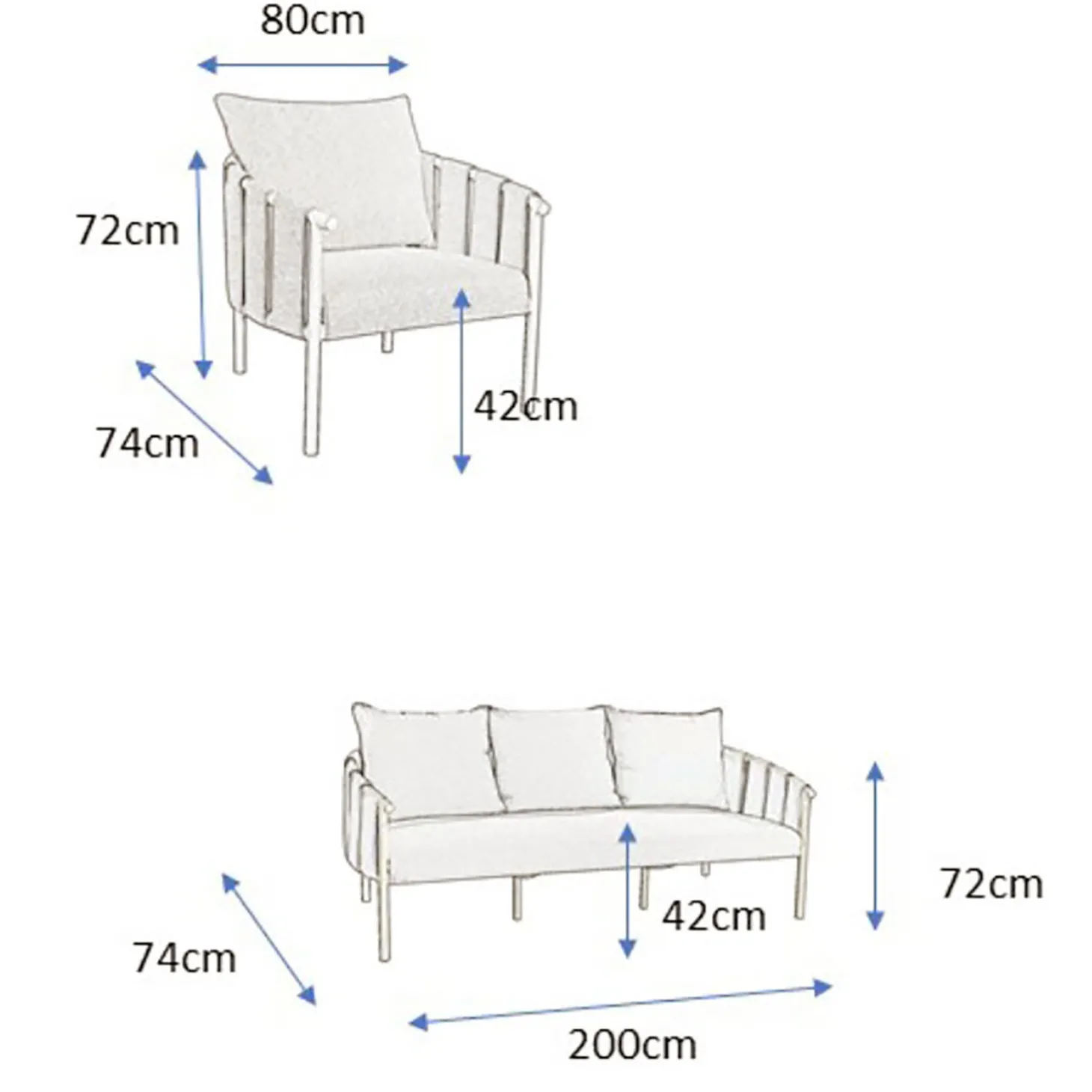 Gartenlounge Nice, 3-teilig