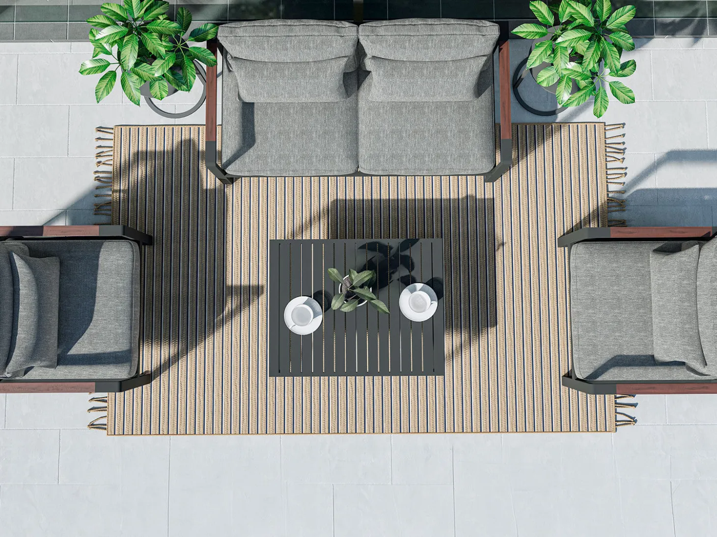 Gartenlounge Noa, 4-teilig, mit Aluminiumgestell