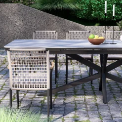 Gartenstuhl Maddox 2er Set aus Olefin-Gewebe