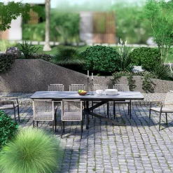 Gartenstuhl Maddox 2er Set aus Olefin-Gewebe